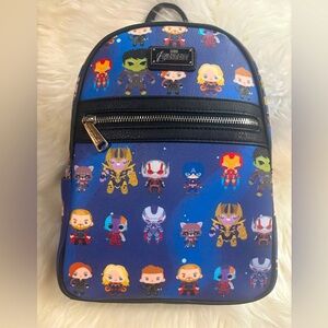 Loungefly Avengers Chibi AOP Mini Backpack EUC